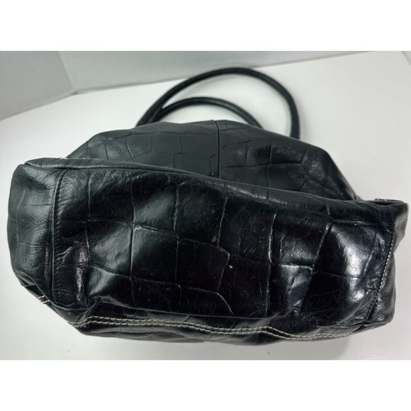 *Flawed* B Makowsky Leather Shoulder Bag Slouchy Hobo Satchel Belted Clip Purse - Picture 14 of 16